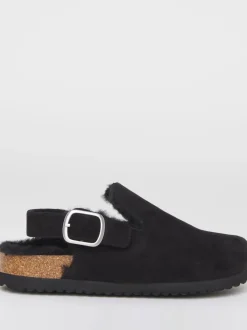Ruimvallend En Extraruimvallend|Pantoffels*Simply Be - Fluffy Mules With Back Strap Zwart