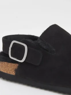 Ruimvallend En Extraruimvallend|Pantoffels*Simply Be - Fluffy Mules With Back Strap Zwart
