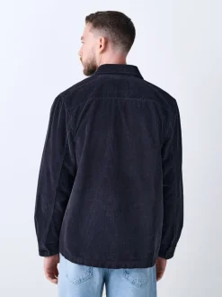 Formele Overhemden|Jassen En Jacks|Next - Single pocket Corduroy Shacket Overshirt Zwart