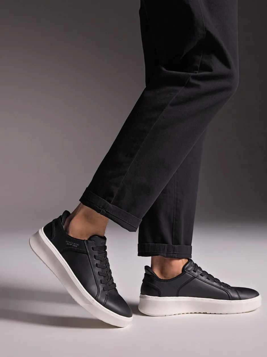 Sneakers*Skechers - Court Break instapsneakers met dubbele ventilatie Zwart