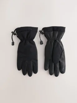 Mutsen, Sjaals En Handschoenen*Next Zwart - Ski Gloves With Leather