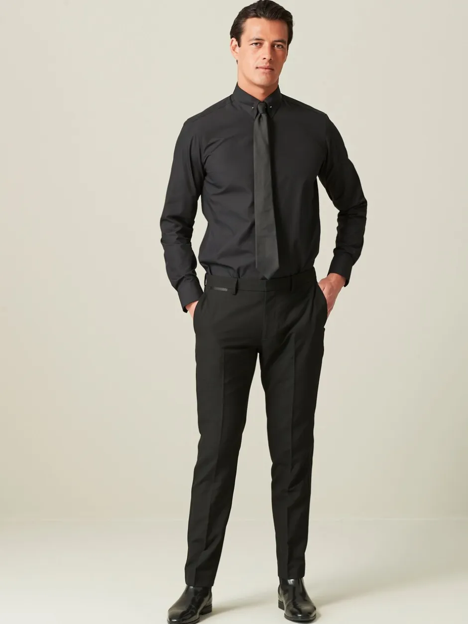 Smokings En Feestkleding*Next Zwart - Skinny-fit smoking: pantalon