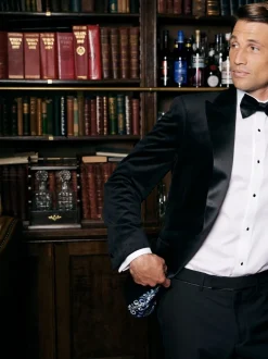 Smokings En Feestkleding|Skopes - Jive modieus gesneden fluwelen jack Zwart