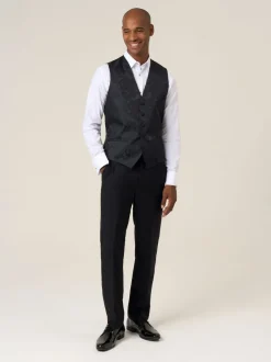 Vesten|Skopes - Party Paisley Waistcoat Zwart