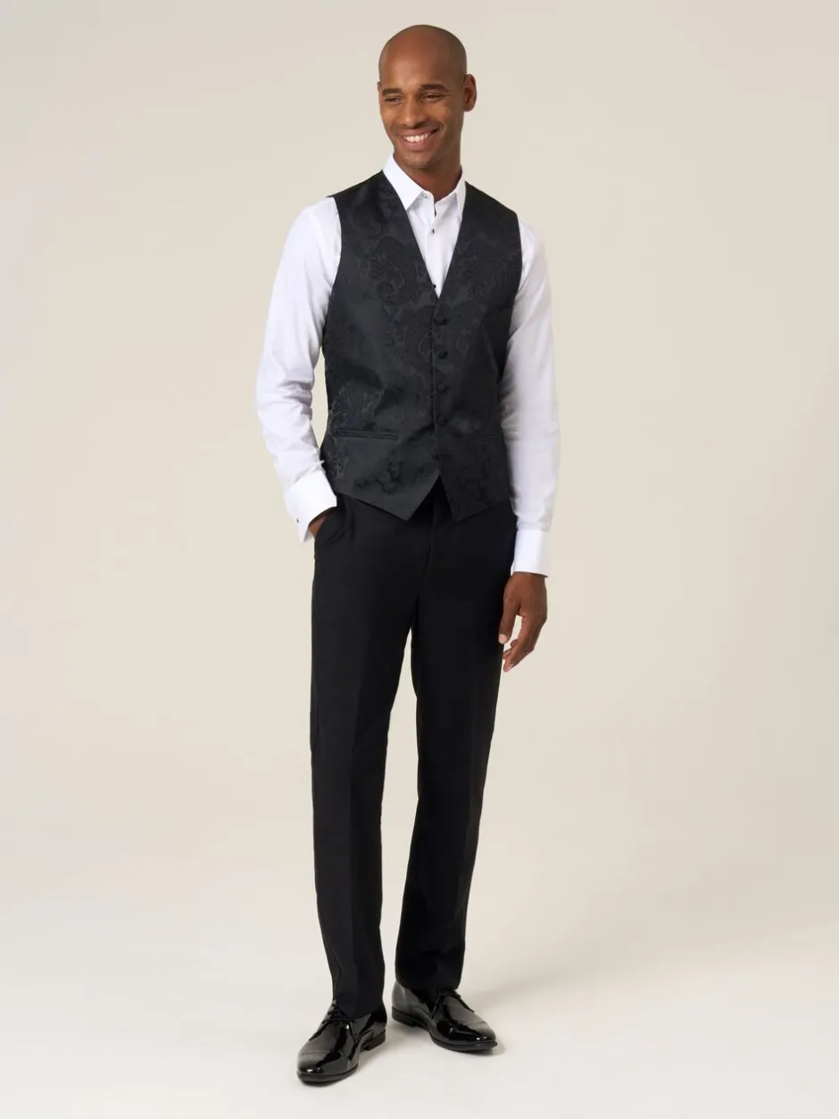 Vesten|Skopes - Party Paisley Waistcoat Zwart