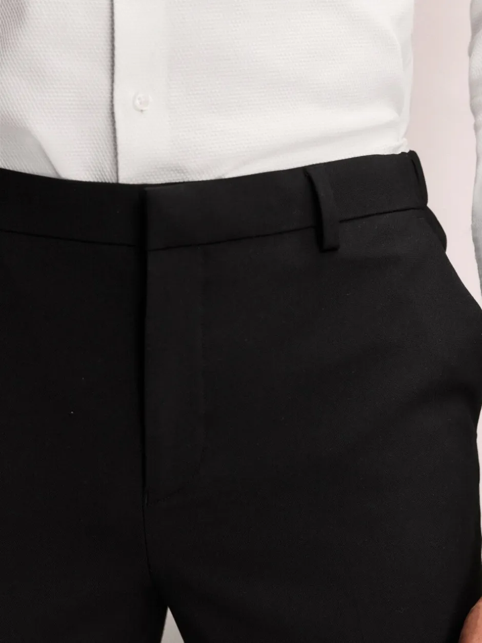 Formele Broek|Broeken En Chino's*Next - Slim Fit - Elasticated Waist Motionflex Stretch Smart Trousers Zwart