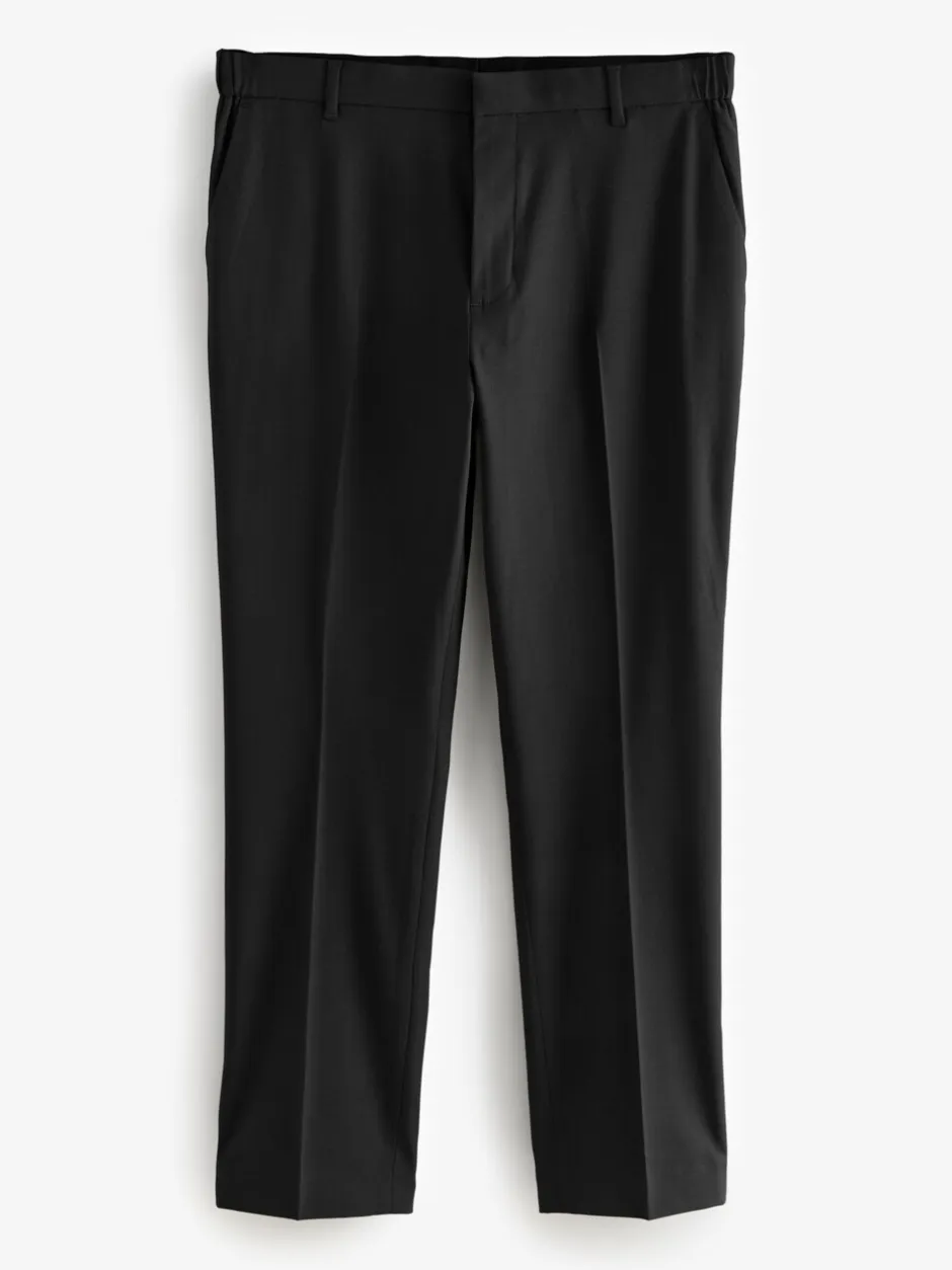 Formele Broek|Broeken En Chino's*Next - Slim Fit - Elasticated Waist Motionflex Stretch Smart Trousers Zwart