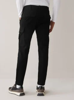 Broeken En Chino's*Next Zwart - Slim Fit - Katoenen cargostretchbroek