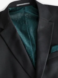 Blazers En Business-Jasjes|Pakken*Next Zwart - Slim Fit - Kostuum met textuur: colbert