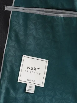 Blazers En Business-Jasjes|Pakken*Next Zwart - Slim Fit - Kostuum met textuur: colbert