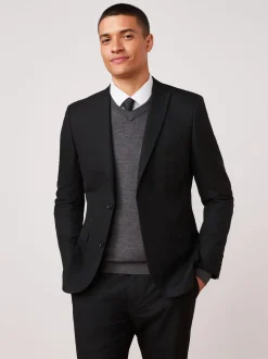 Blazers En Business-Jasjes|Pakken|Next - Slim Fit - Kostuum met twee knopen: colbert Zwart