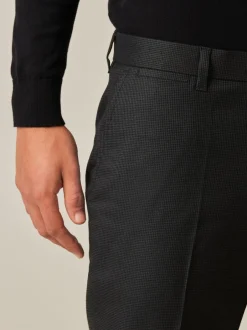 Formele Broek|Next Zwart - Slim Fit - Modieuze broek met textuur