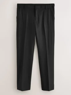Smokings En Feestkleding|Next Zwart - Slim Fit - Motionflex Textured Tuxedo Trousers With Side Tape