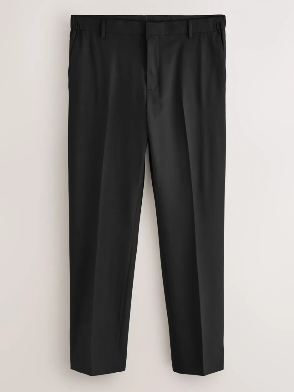 Smokings En Feestkleding|Next Zwart - Slim Fit - Motionflex Textured Tuxedo Trousers With Side Tape