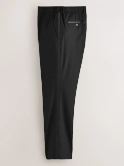 Smokings En Feestkleding|Next Zwart - Slim Fit - Motionflex Textured Tuxedo Trousers With Side Tape