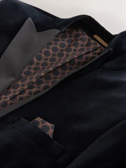 Smokings En Feestkleding|Next - Slim Fit - Motionflex stretchyfluwelen Blazer Zwart