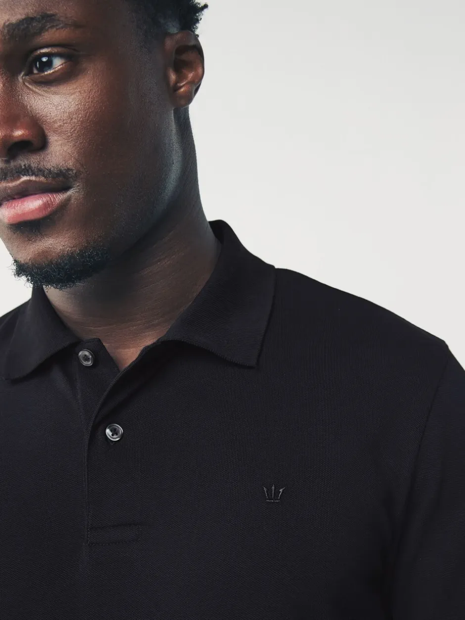 T-Shirts En Hemden|Poloshirts|Next - Slim Fit - Piqué polo met lange mouwen Zwart