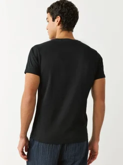 Ondergoed|Ondergoed*Next Zwart - Slim Fit - Set van 5 100% katoenen T-shirts met laagjes