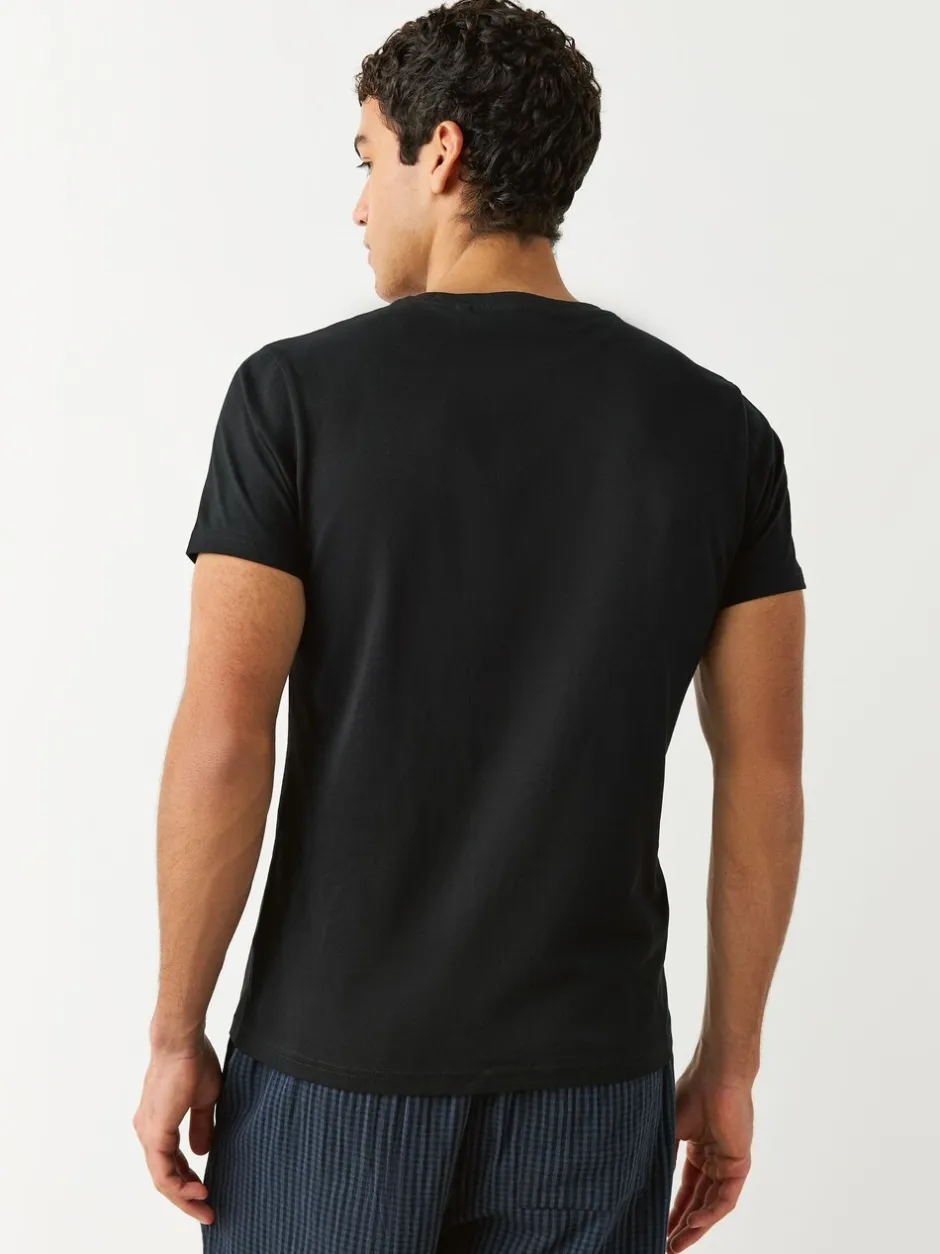 Ondergoed|Ondergoed*Next Zwart - Slim Fit - Set van 5 100% katoenen T-shirts met laagjes
