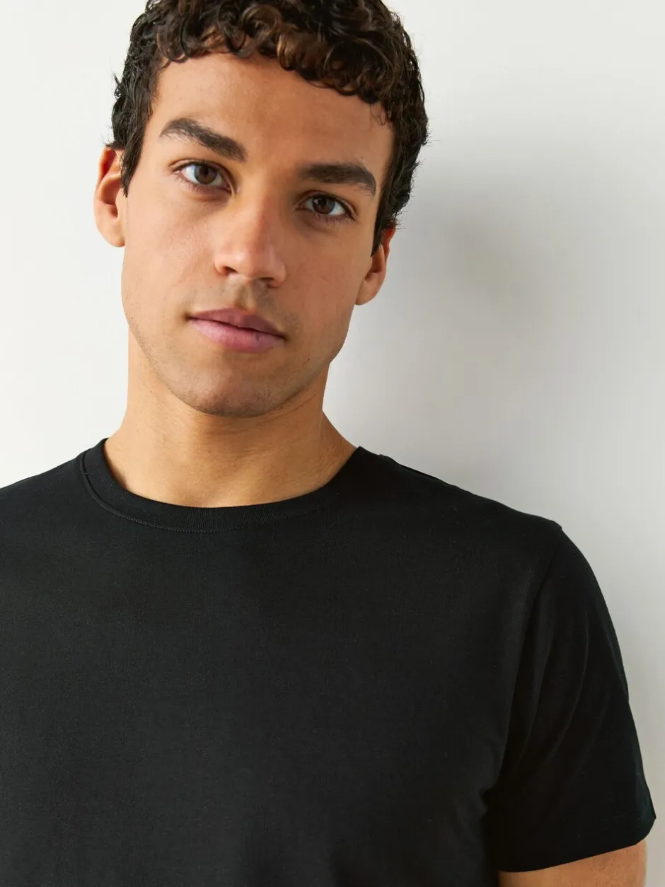 Ondergoed|Ondergoed*Next Zwart - Slim Fit - Set van 5 100% katoenen T-shirts met laagjes