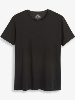 Ondergoed|Ondergoed*Next Zwart - Slim Fit - Set van 5 100% katoenen T-shirts met laagjes