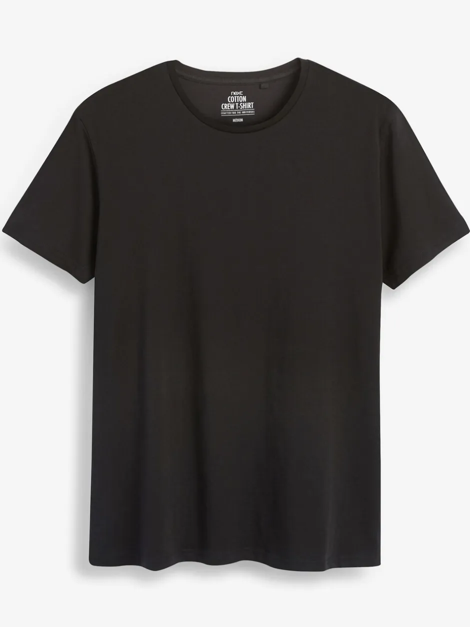 Ondergoed|Ondergoed*Next Zwart - Slim Fit - Set van 5 100% katoenen T-shirts met laagjes