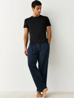 Ondergoed|Ondergoed|Next - Slim Fit - Set van 2 100% katoenen T-shirts met laagjes Zwart