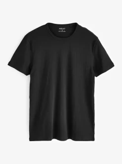 Ondergoed|Ondergoed|Next - Slim Fit - Set van 2 100% katoenen T-shirts met laagjes Zwart