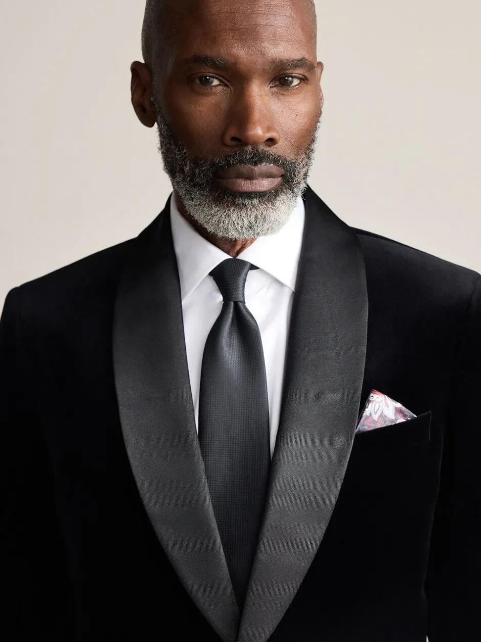 Smokings En Feestkleding|Next - Slim Fit - Signature Pontoglio Italiaanse fluwelen blazer met sjaalkraag Zwart