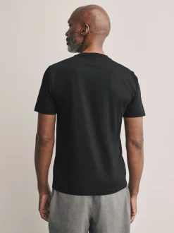 T-Shirts En Hemden*Next - Slim Fit - Signature SUPIMA® katoenen T-shirt met ronde hals Zwart