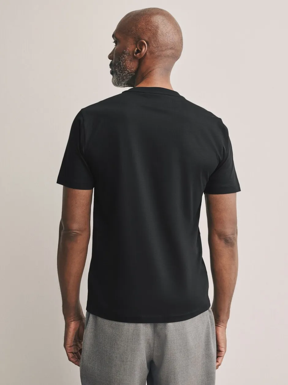 T-Shirts En Hemden*Next - Slim Fit - Signature SUPIMA® katoenen T-shirt met ronde hals Zwart