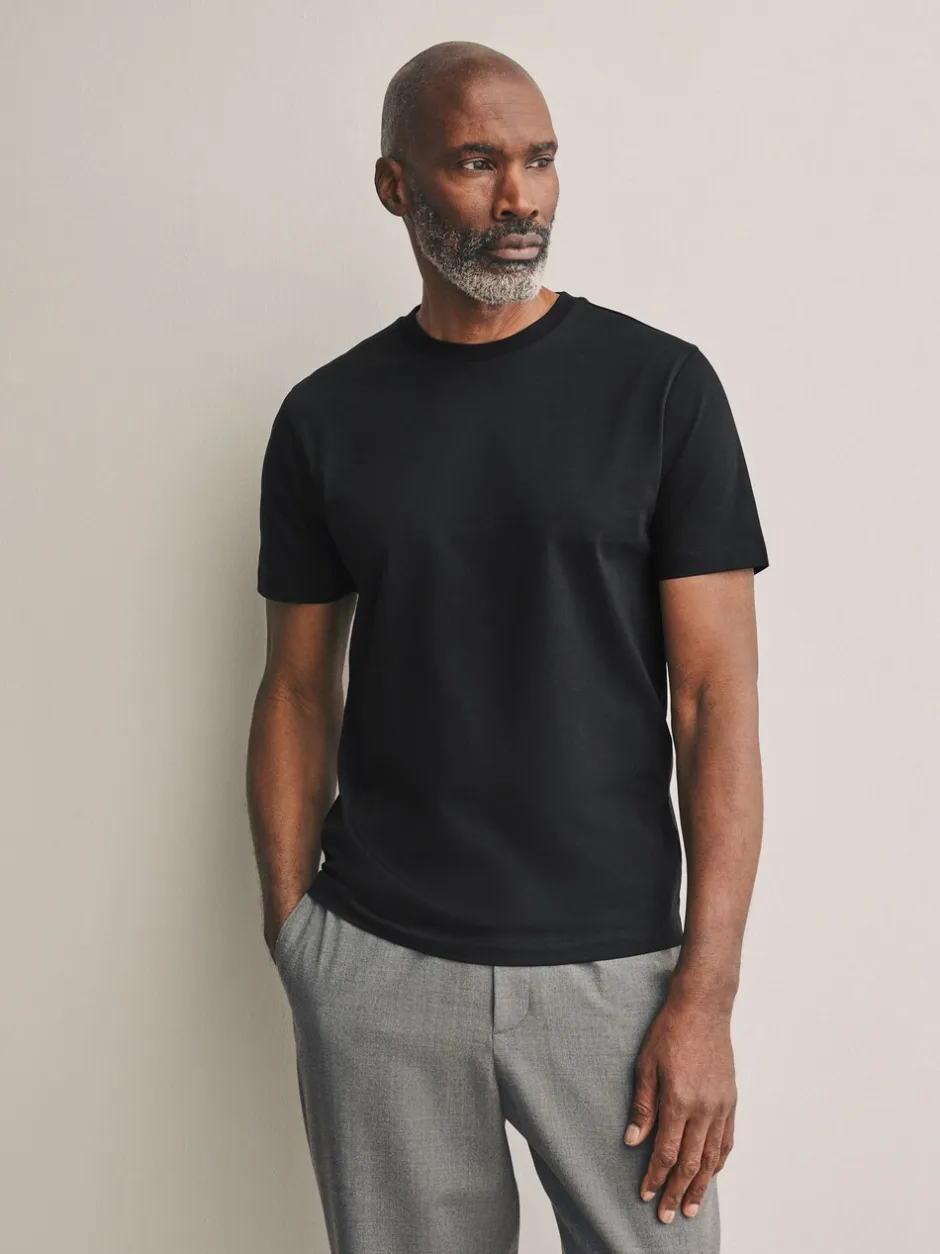 T-Shirts En Hemden*Next - Slim Fit - Signature SUPIMA® katoenen T-shirt met ronde hals Zwart