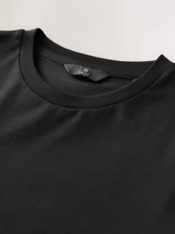 T-Shirts En Hemden*Next - Slim Fit - Signature SUPIMA® katoenen T-shirt met ronde hals Zwart