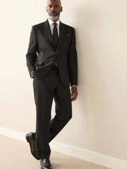 Pakken|Next - Slim Fit - Signature Nova Fides 100% Italian Wool Suit Jacket Zwart