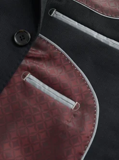 Pakken|Next - Slim Fit - Signature Nova Fides 100% Italian Wool Suit Jacket Zwart