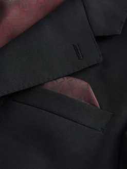 Pakken|Next - Slim Fit - Signature Nova Fides 100% Italian Wool Suit Jacket Zwart