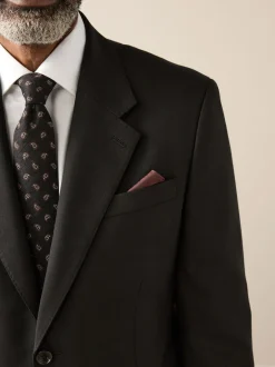 Pakken|Next - Slim Fit - Signature Nova Fides 100% Italian Wool Suit Jacket Zwart