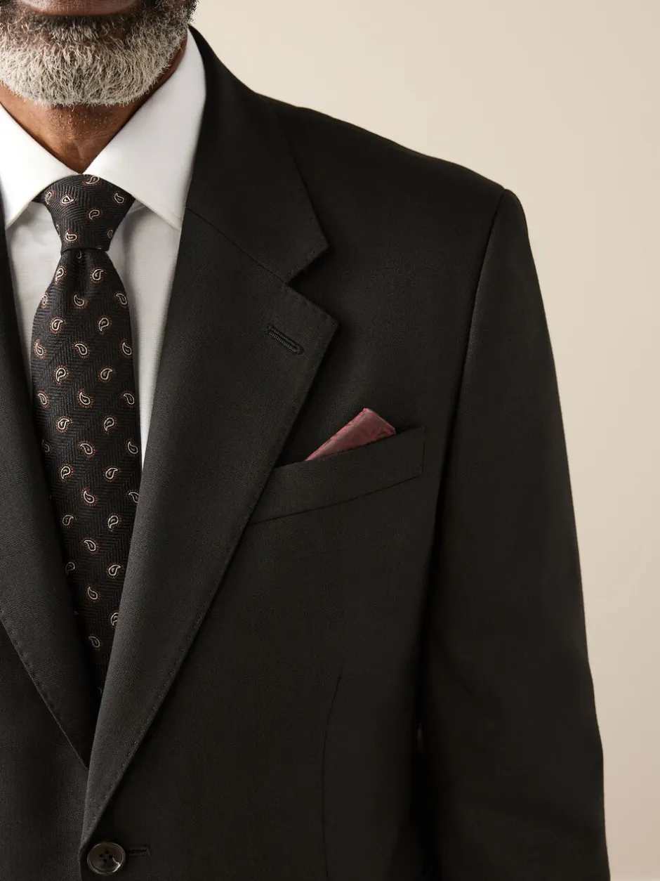 Pakken|Next - Slim Fit - Signature Nova Fides 100% Italian Wool Suit Jacket Zwart