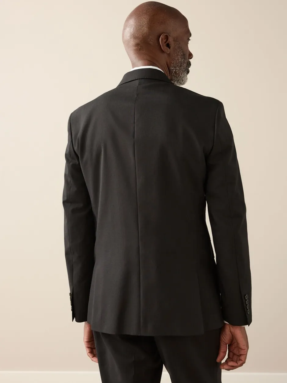 Pakken|Next - Slim Fit - Signature Nova Fides 100% Italian Wool Suit Jacket Zwart