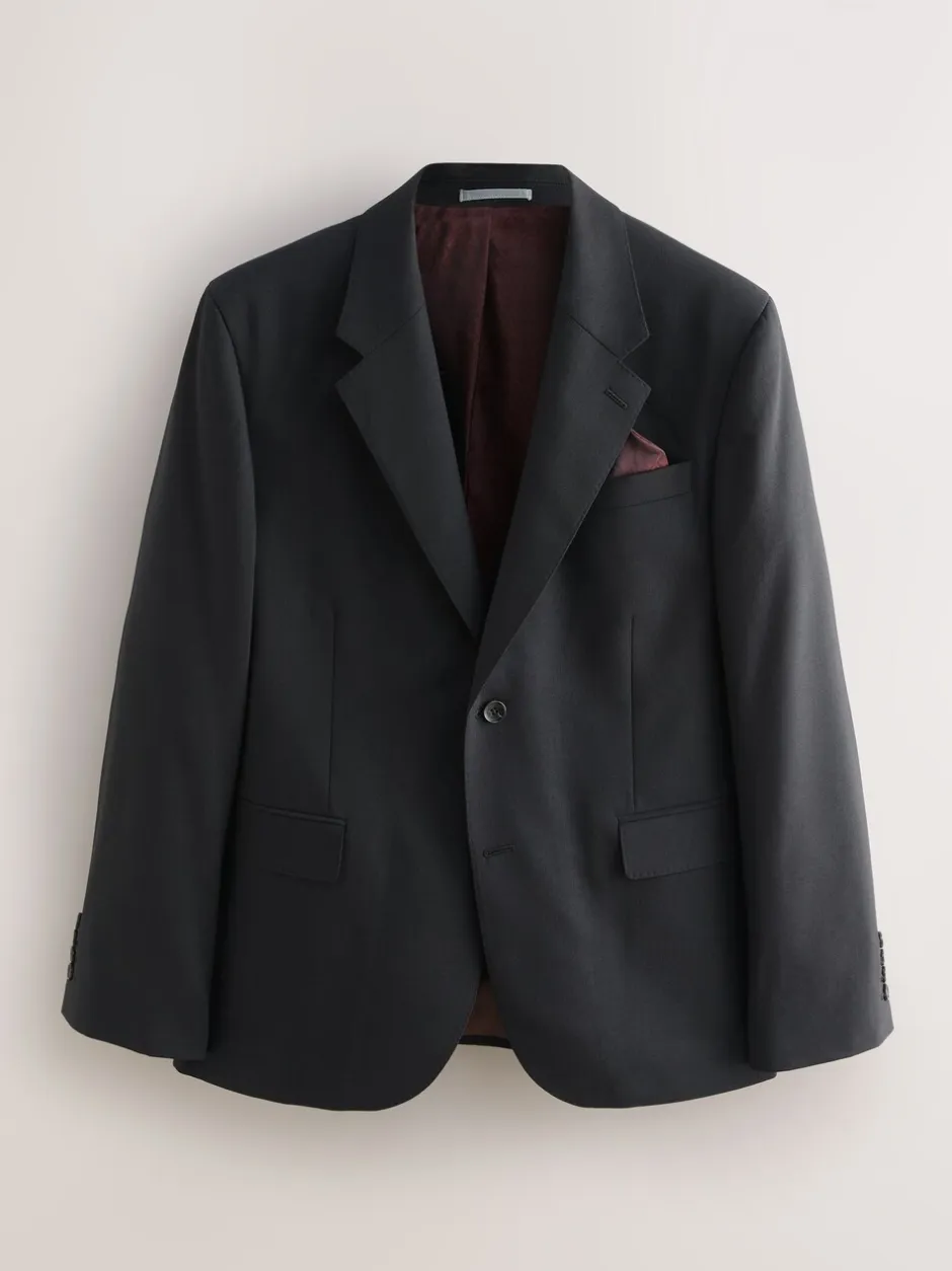 Pakken|Next - Slim Fit - Signature Nova Fides 100% Italian Wool Suit Jacket Zwart