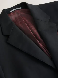 Pakken|Next - Slim Fit - Signature Nova Fides 100% Italian Wool Suit Jacket Zwart