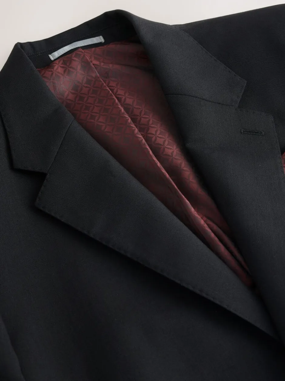 Pakken|Next - Slim Fit - Signature Nova Fides 100% Italian Wool Suit Jacket Zwart