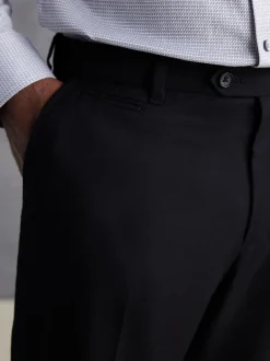Formele Broek|Next - Slim Fit - Signature - 100% Wollen broek met Motion Flex-tailleband Zwart