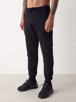 Joggingbroeken*Next - Slim Fit - Slim Fit Brushback Heavyweight Cargo Joggers Zwart