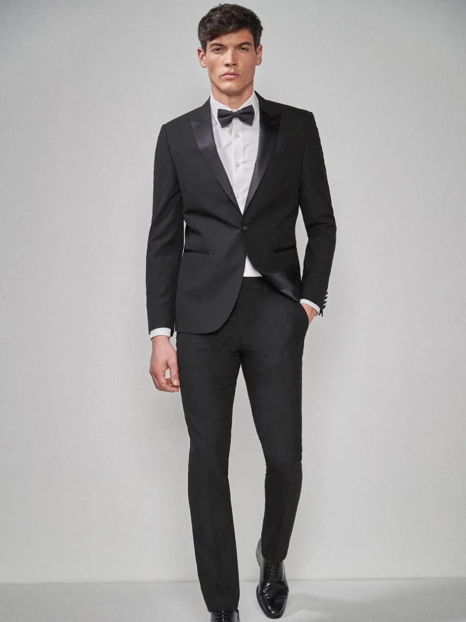 Smokings En Feestkleding|Blazers En Business-Jasjes|Next - Slim Fit - Smoking: colbert Zwart