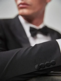 Smokings En Feestkleding|Blazers En Business-Jasjes|Next - Slim Fit - Smoking: colbert Zwart