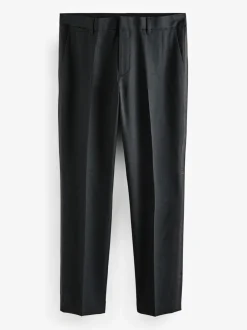 Smokings En Feestkleding|Broeken En Chino's|Next Zwart - Slim Fit - Smokingpantalon met biesdetail en textuur