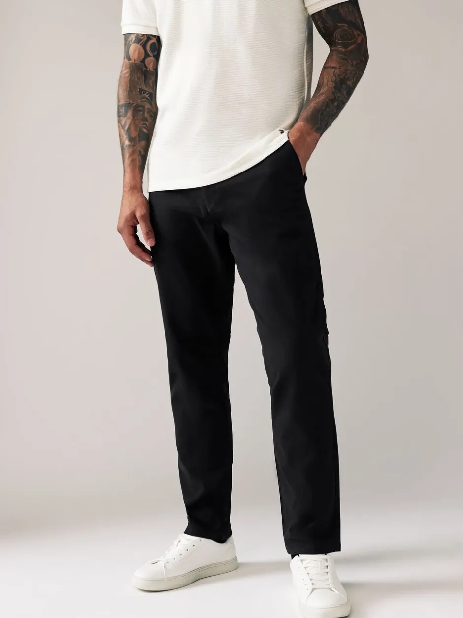 Broeken En Chino's*Next Zwart - Slim Fit - Stretchy chino