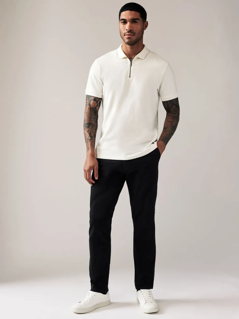 Broeken En Chino's*Next Zwart - Slim Fit - Stretchy chino
