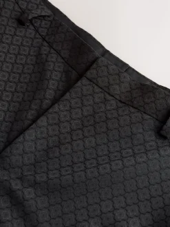 Smokings En Feestkleding|Next - Slim Fit Jacquard Suit Trousers Zwart